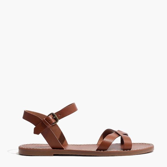 Madewell Shoes - Madewell The Boardwalk Crisscross Sandal size 9 1/2 in English saddle women’s